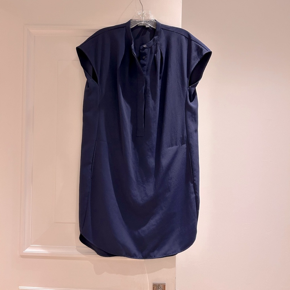 Navy blue shift dress by Vince